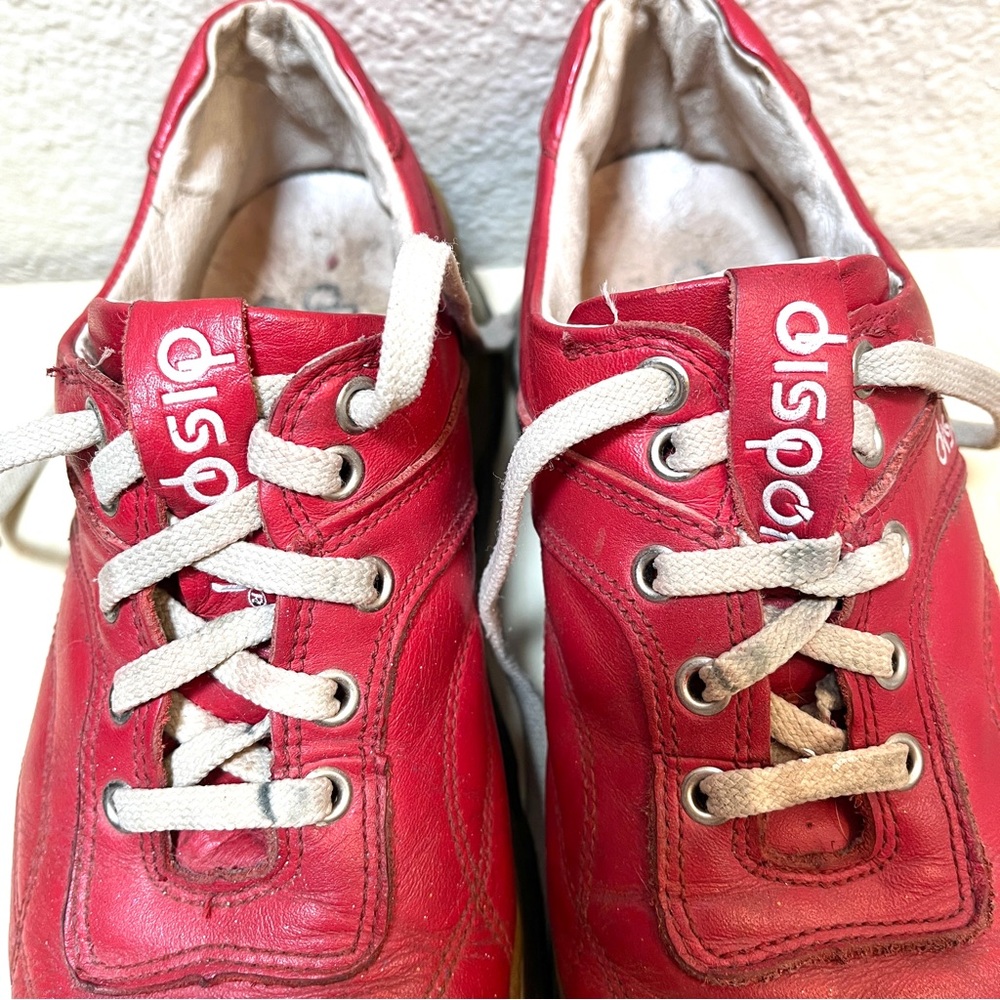 Dispon Brand- Red Leather Women's Sneakers Lace Up Shoes - Taiwanese- Rare EUC - Picture 5 of 13